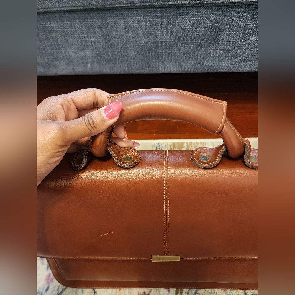 Vintage 1907 Brown 100% Leather Briefcase - Picture 8 of 15